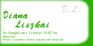 diana liszkai business card